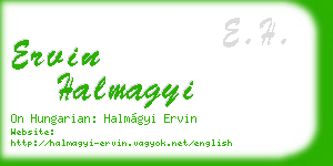 ervin halmagyi business card