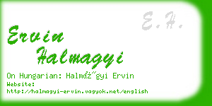 ervin halmagyi business card